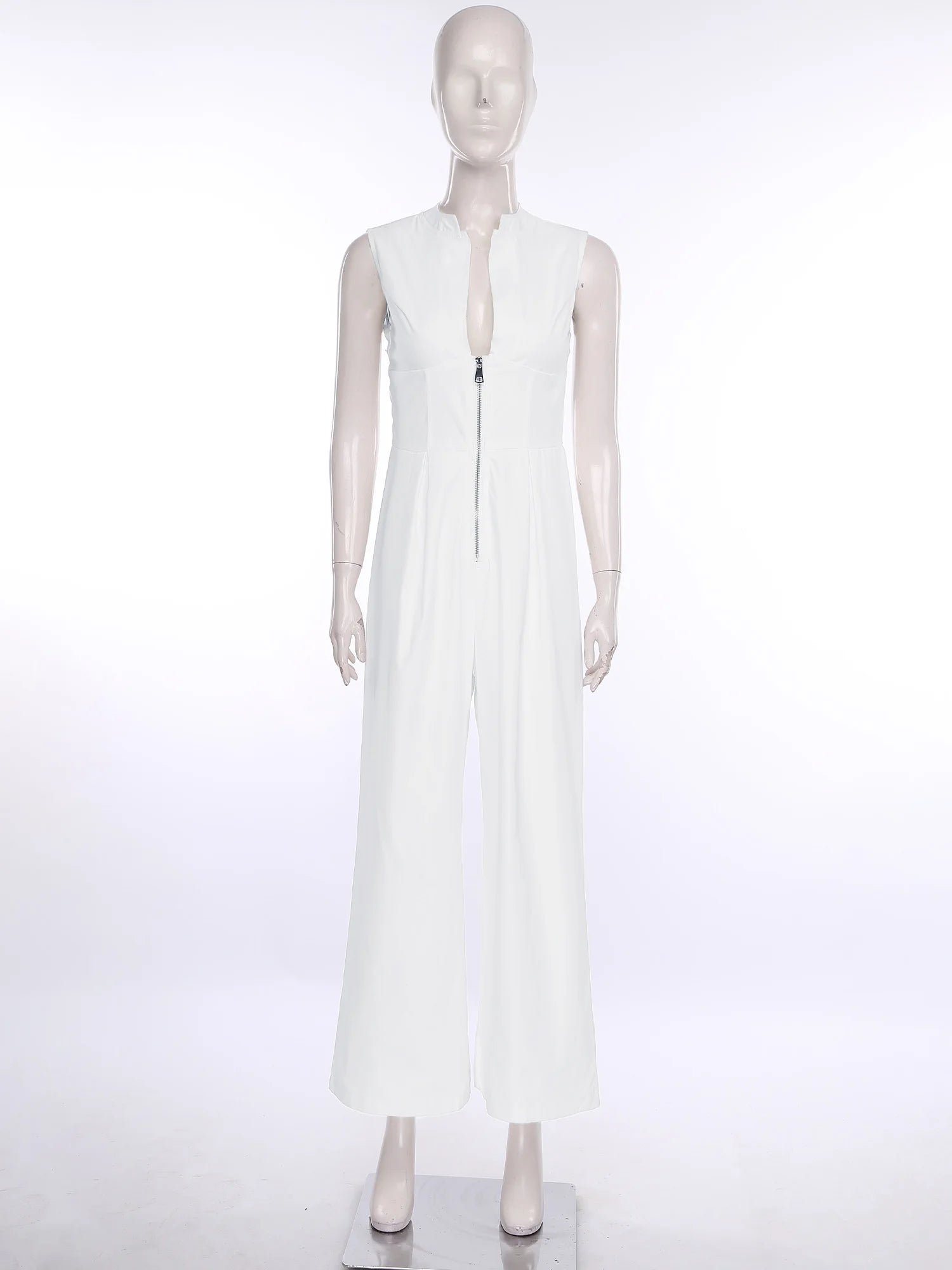 Women High Waist One Piece Sleeveless Jumpsuit Wide Leg Rompers Office Lady Commute Work Casual Dressy Jumpsuits Long Pants.