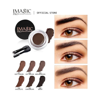 IMAGIC Professional Eyebrow Gel 6 Colors Eyebrow Enhancer Brow Enhancers Tint Makeup Eyebrow Brown With Brow Brush Tools.