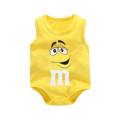 0-24M Neugeborenen Baby Baumwolle Body für Jungen und Mädchen Brief Drucken Lustige M Ärmellose Baby Strampler Sommer weiche Kleinkind Onesie.