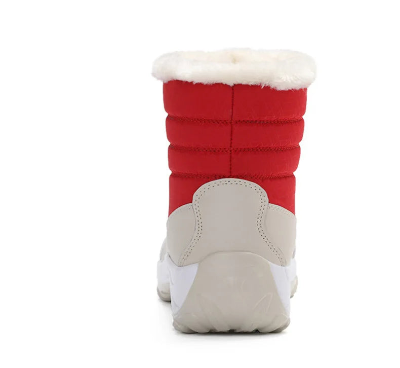 Women's Boots Lightweight Fur Boots Ankle Heels Winter Shoes Woman Fashion White Platform Botas Mujer Snow Boots Winter Footwear.