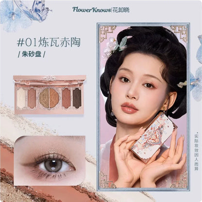 Flower Knows Butterfly Cloud Collar Collection Embossed Six-color Eyeshadow Palette Matte Shimmer Glitter Eye Makeup Cosmetics
