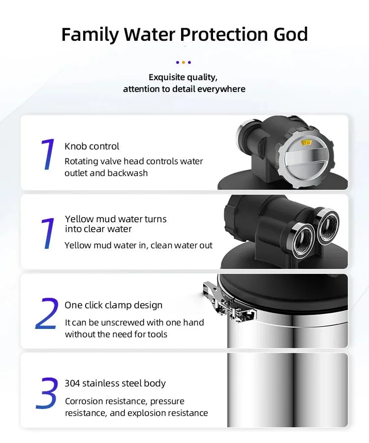 DIVEDEER 6000L Ultrafiltration Water Purifier External Pressure Backwash, 0.01 Micron High-Precision Filtration for Pure Water.