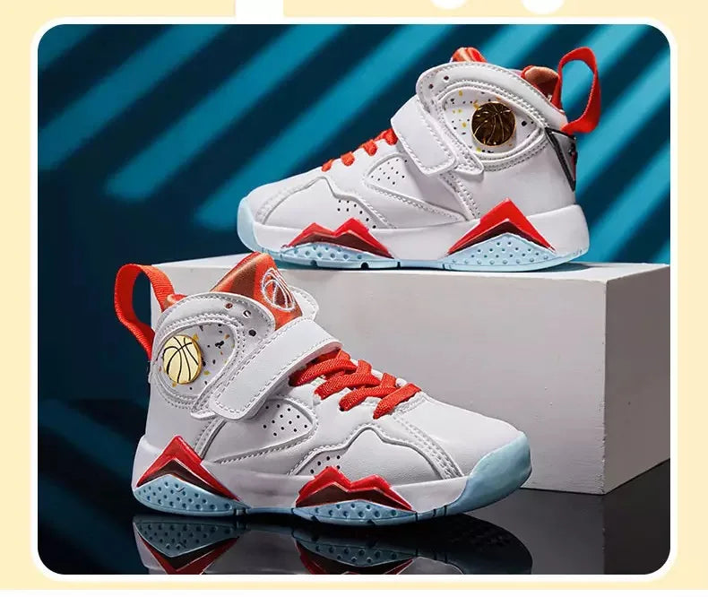 2025 Children's Basketball Shoes for Boys Non-slip Breathable Comfortable Sport Shoes Boys Outdoor Training Basketball Sneakers.