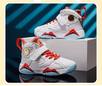 2025 Children's Basketball Shoes for Boys Non-slip Breathable Comfortable Sport Shoes Boys Outdoor Training Basketball Sneakers.