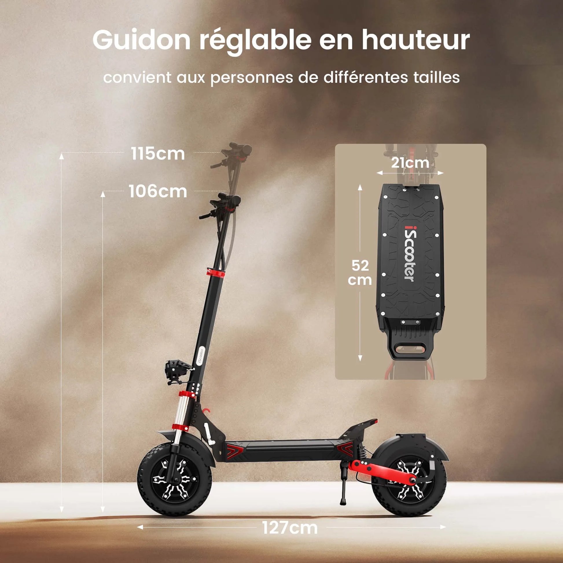 iScooter iX8 12 inch Electric Scooter 2400W Dual Motor Off Road E-Scooter 20Ah 60km/h Scooters 70km Max Range Foldable EScooters.