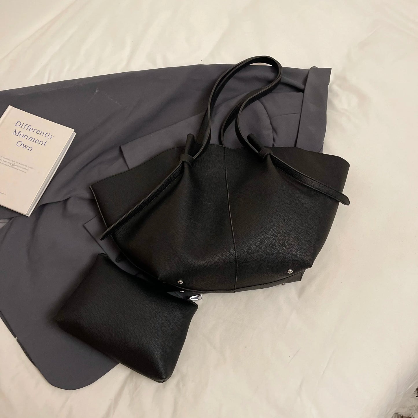 Branded Designer Shoulder Tote Bags For Women Soft PU Leather 2-IN-1 Big Capacity Shopper Tote Set 2025 Luxury Designer Handbags