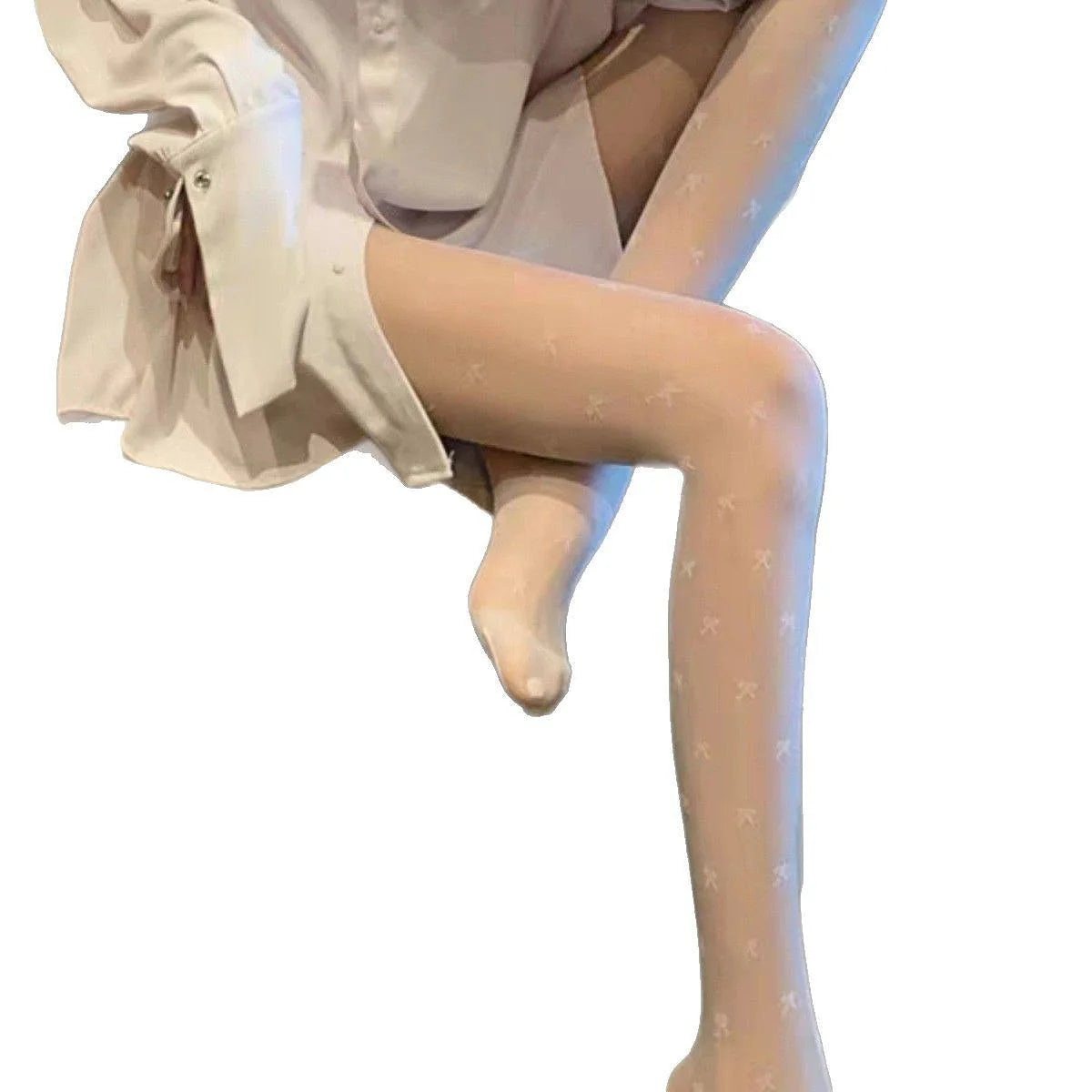 Black Polka Dot Butterfly Knot Tights Ultra Thin Women's Stockings Prevent Snagging Sexy Silk Pantyhose Spring Summer.