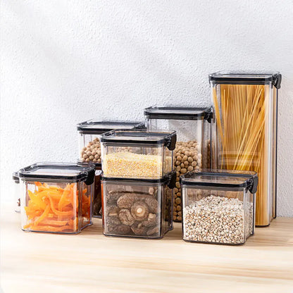 Dry Food Storage Box Food Containers Transparent Stackable Kitchen Spaghetti Noodles Sealed Tank Cans Organizers Bottles