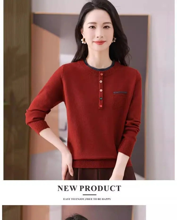 Frauen Kleidung Lose Mode Pullover Herbst/Winter Warme Elegante Gestrickte Langarm Pullover Dame Casual Oansatz Alle-spiel top.