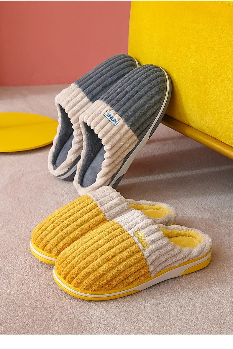 Shevalues Women's Fuzzy House Slippers Winter Warm Plush Indoor Non-slip Bedroom Slides Men Soft Comfort Fur Fluffy Cotton Shoes.