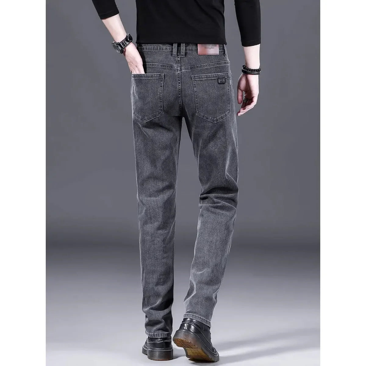 Fashionable Casual Men's Jeans Slim Straight Long Pants Versatile Spring Autumn Winter New Style High Waist Trousers.
