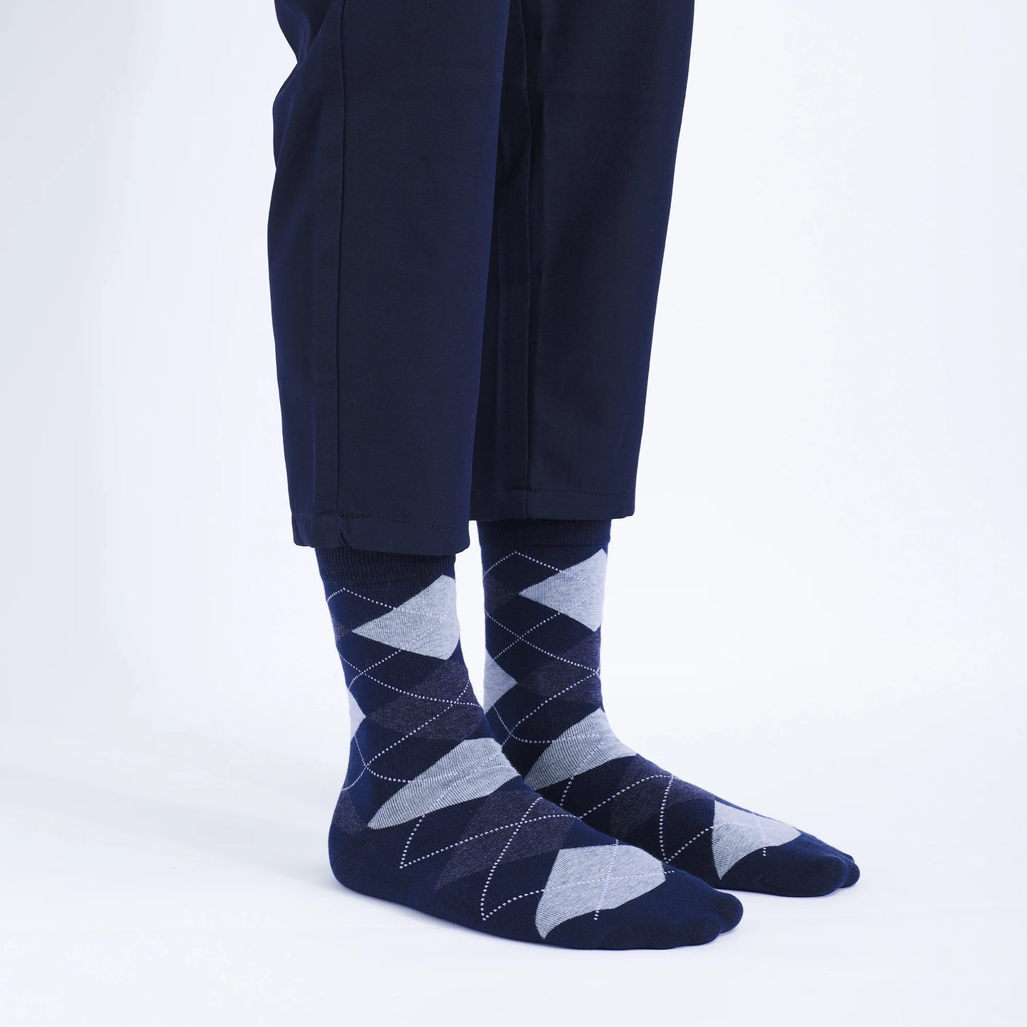 5 Pairs Mens Dress Socks Plus large Size，High Quality Combed Cotton Crew Socks，Black Cool Argyle Breathable Casual Socks for men.