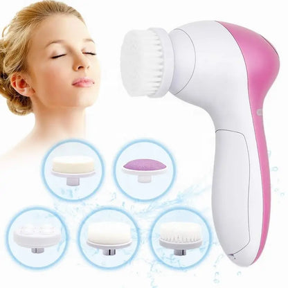 Electric Facial Cleaner 5 IN 1 Face Cleansing Brush Wash Machine Spa Skin Care Massager Blackhead Cleaning Facial Cleanser Tools.