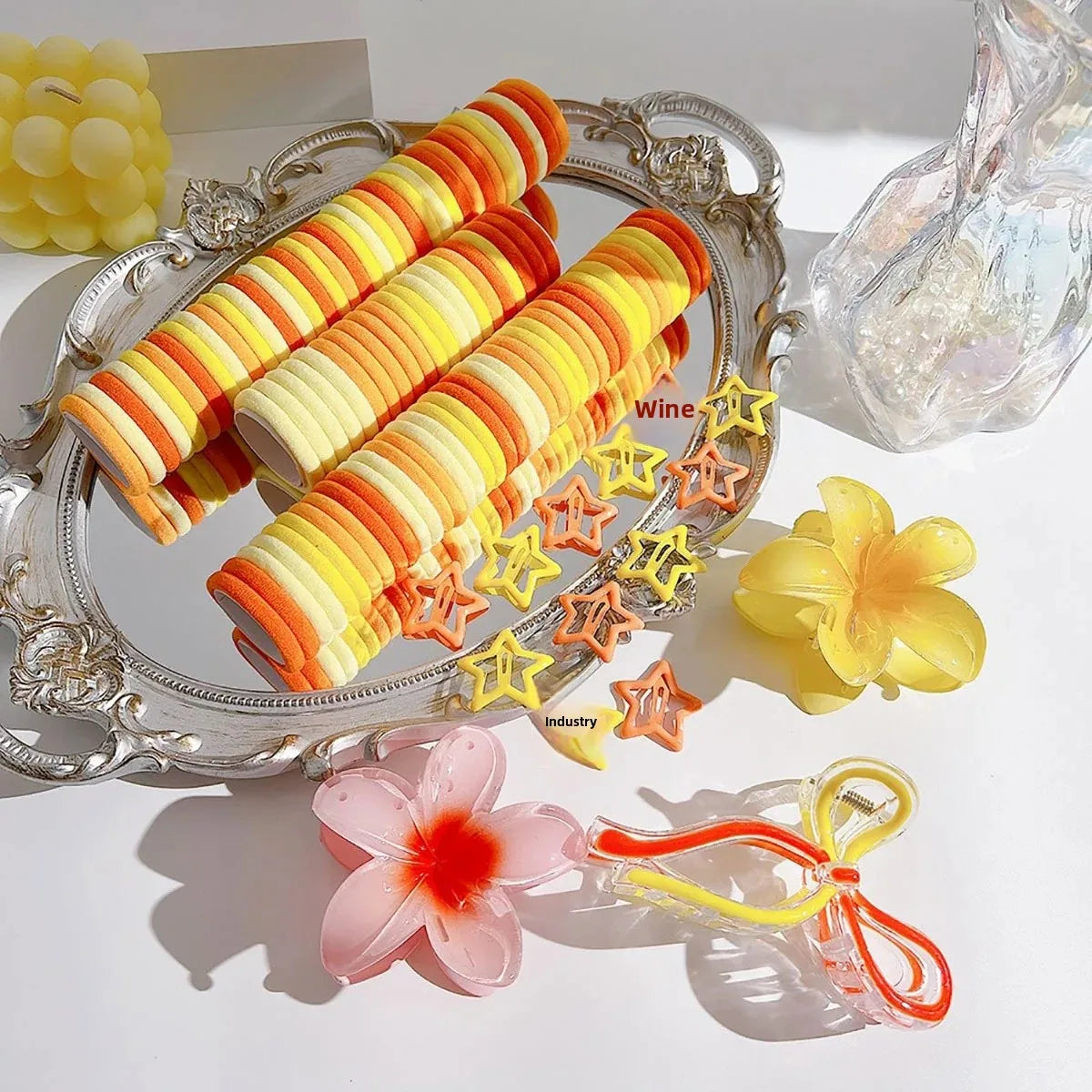 High Elasticity Hair Clip Set Butterfly Knot Egg Flower Combination Hair Grips Volumizing Sweet Fresh Looking Hair Clips.