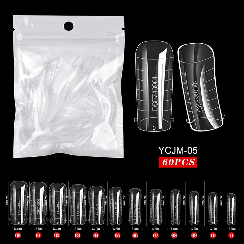 Extension False Nails Art Tips Acrylic Fake Finger Gel Polish Mold Sculpted Full Cover Press on Nails Manicures Accessories Tool.