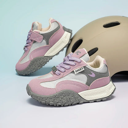 Girls Trendy Athletic Sneakers Durable Suede Comfortable Fit NonSlip Rubber Outsole Kids Causal Shoes Non-slip Boys Sports Shoes.