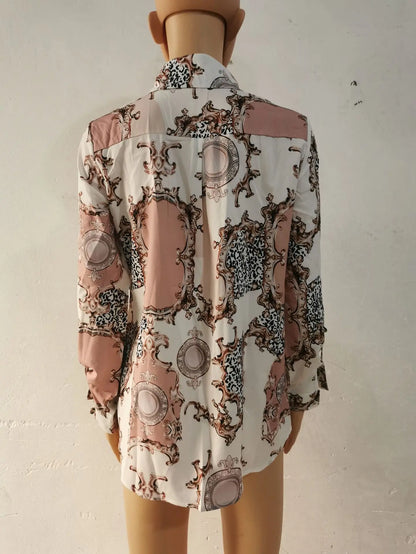 Blue Women's Long-sleeved Shirt, Single-breasted Collar Commuter Shirts, White and Black Slim-fit Top.