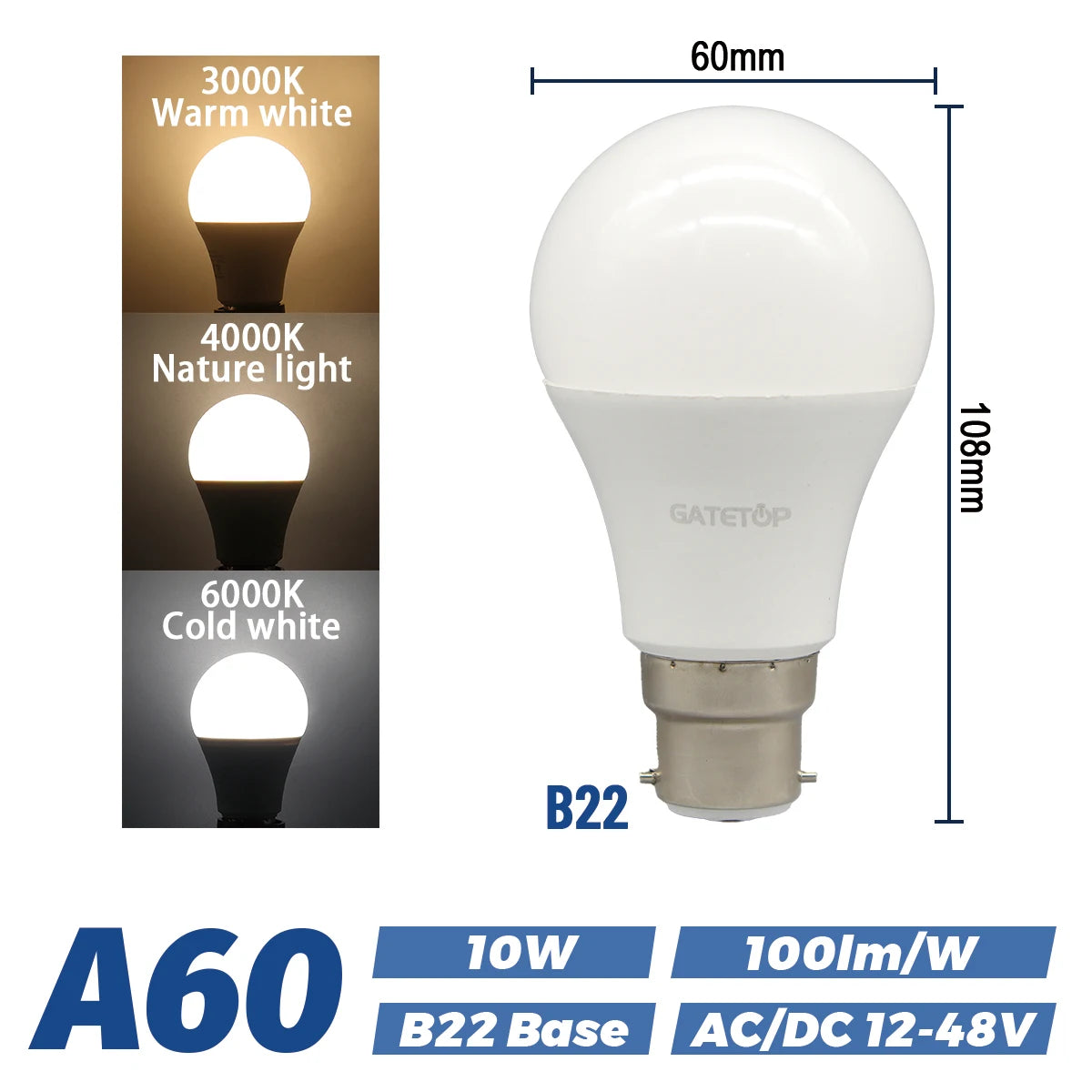1-10PCS LED AC DC 12V 24V 48V Glühbirne E27 B22 Basis Niederspannung Glühbirnen für Boot RV Schuppen Off Grid Kabine Solar Power.