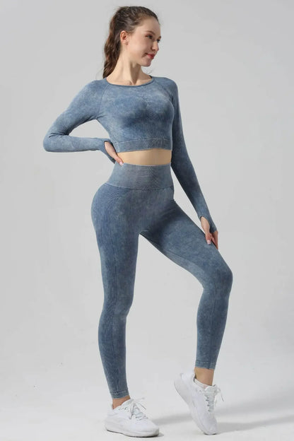 High Waist Yoga Pants Sand Washed Seamless Peach Butt Fitness Sportswear Tight Long Trousers for Women Autumn Season.