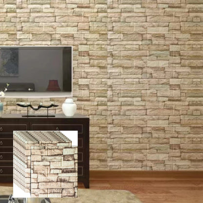 10/20/30/40/50pcs DIY 3D Simple Brick Pattern Wall Stickers,Thickened, Sound-proof,Waterproof,Moisture-proof