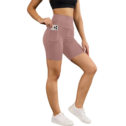 High Waisted Biker Shorts For Women With Pockets Super Soft No See Through Workout Running Yoga Athletic Push Up Gym.