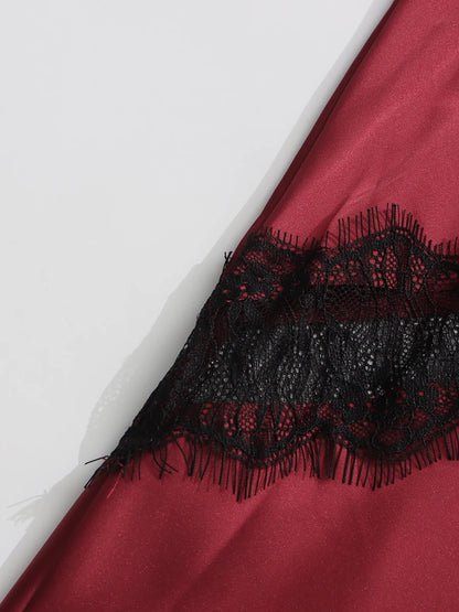 TWOTWINSTYLE Colorblock Slimming Fashion Midi Skirts for Women Patchwork Lace Temperament Skirt Female Elegant Clothing Style.