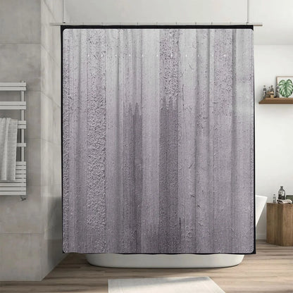 Modernes, weiß strukturiertes Duschvorhang-Set für Badezimmerdekoration, perfekt sitzendes Stangentaschendesign (1er-Set)