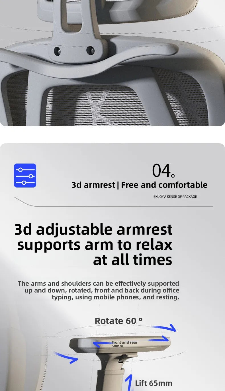 Ergonomischer Stuhl Heimcomputerstuhl Bequemer sitzender Bürostuhl Rücksitz Arbeitszimmer Schreibtisch E-Sport-Studienstuhl