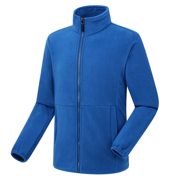Soft Polar Fleece Jacket with Pockets Lightweight Outdoor Recreation Full Zip Coat.