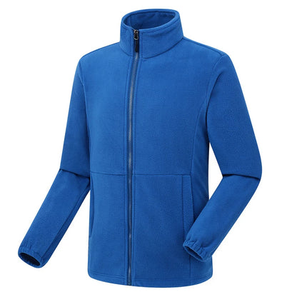 Soft Polar Fleece Jacket with Pockets Lightweight Outdoor Recreation Full Zip Coat.