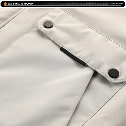 New Winter Men Outwear Fleece Warm Removable Hooded Hiking Jacket Men Outdoor Windproof Casual Fashion Jacket Coat Male Clothing