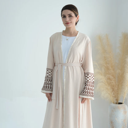 Ramadan Embroidery Muslim Modest Kimono Abaya Damen Dubai Luxury Islam Women Cardigan Dresses Kebaya Kaftan Robe Femme Musulman
