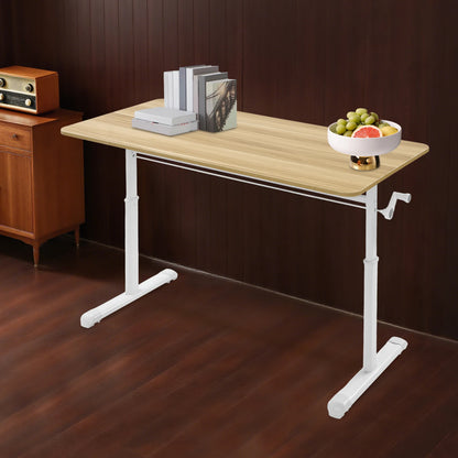 Höhenverstellbarer Stehpult, Blockfarbe, Sitz-Steh-Schreibtisch, 65–90 cm, Heimbüro-Schreibtisch, manuell erhöhbarer Tisch