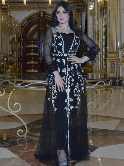 Indien Türkei Muslimischen Abaya Kleider Frauen Elegante Diamant Hochzeit Abend Party Kleid Spitze Gürtel Abaya Marokko Kaftan Robe.