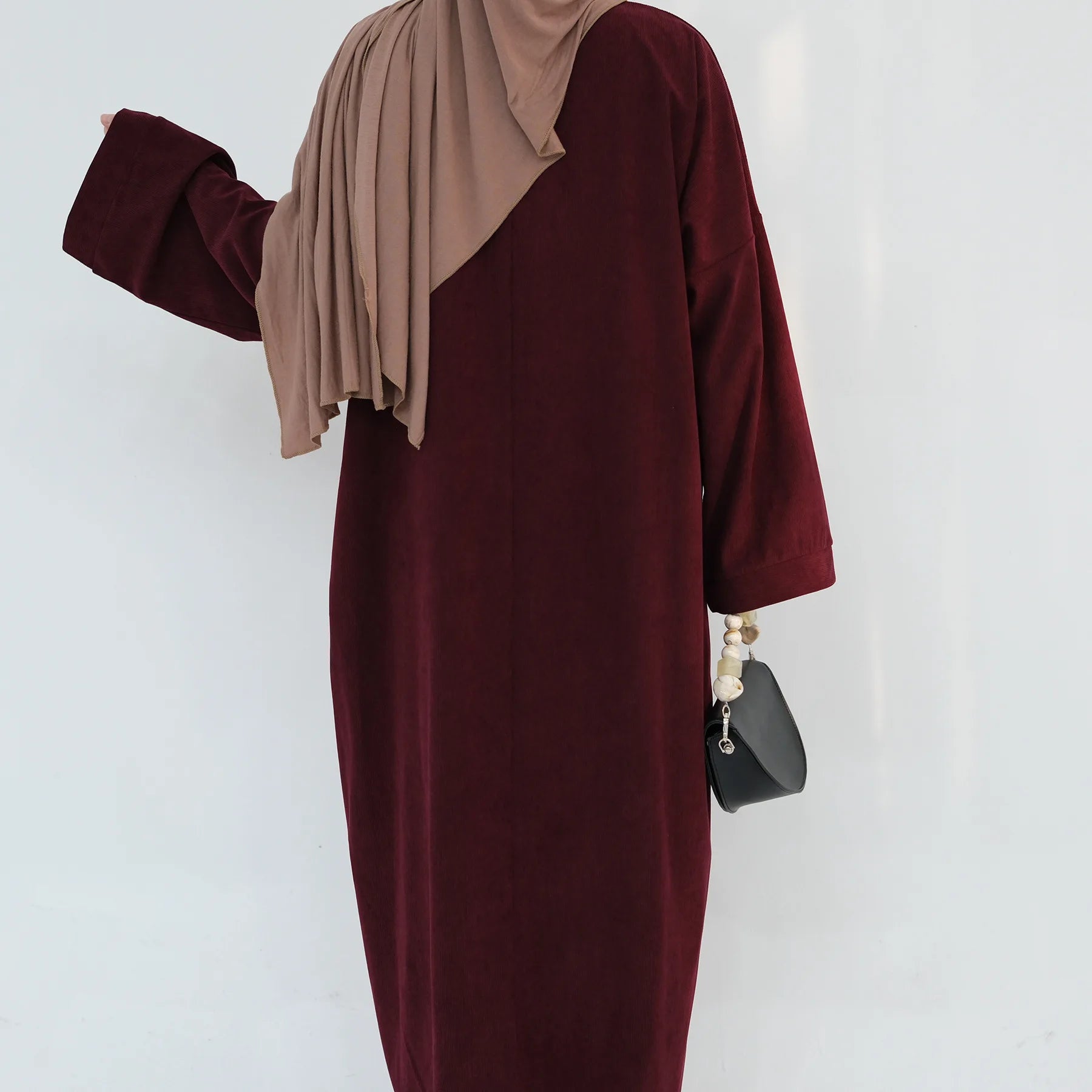 2024 Winter Dubai Women Corduroy Abaya Dress Ramadan Eid Arabic Modest Muslim Clothing Islam Party Jalabiya Fashion Turkey Robe.