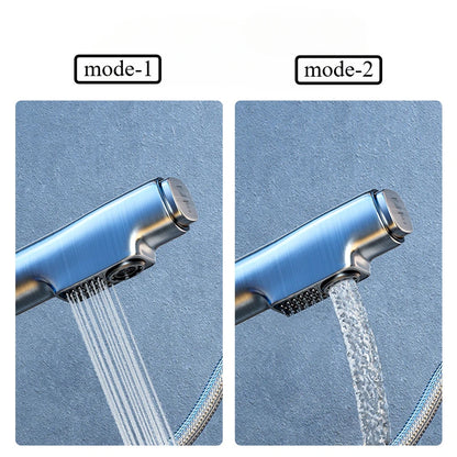 Hot and cold faucet bathroom sink vanity with pull-out function that can be raised and lowered 360º rotating mixing spray faucet