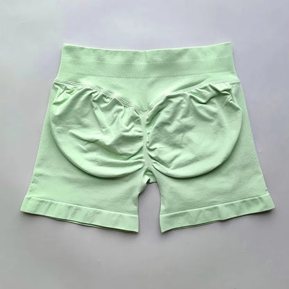 Yoga Shorts Resistance Exercise Shorts Seamless Low Waist Scrunch Bum Gym Shorts Workout Biker Short Stretch Fitness Sportwear.