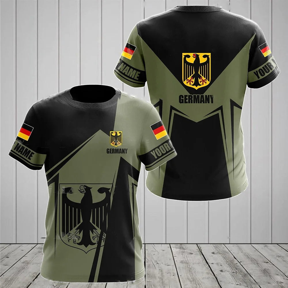 Fashionable and Lnteresting Germany Pictures For Men's T-Shirts Trend Digital Printing Casual Round Neck Short Sleeved.