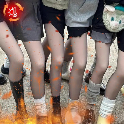 New Women‘s Thermal Leggings Winter Warm Sexy Elastic Translucent Pantyhose Female Fleece Thermal High Waist Thicken Tight Pants