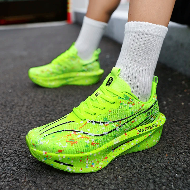 Supercritical E-TPU Marathon Running Shoes Men Women High-quality Road Jogging Shoes Light Comfy Sneakers Mesh Training Shoes.