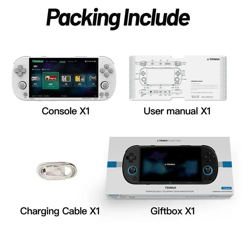 Trimui Smart Pro Handheld Game Console  4.96''IPS Screen Video Game Console Linux SystemRetro Video Game Consoles Birthday Gifts.