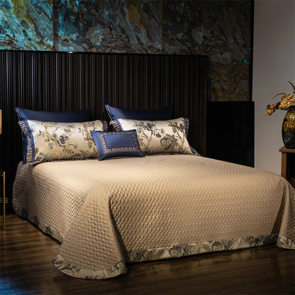 Luxury Satin Jacquard Egyptian Cotton 4/6/10Pcs European Palace Wedding Bedding Set Silky Duvet Cover Set Bed Sheet Pillowcases.