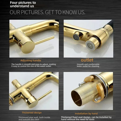 Kitchen Modern Copper Faucet Purification Drinking Water Pull-out Sink Hot and Cold Pure Water Direct Drinking Faucet