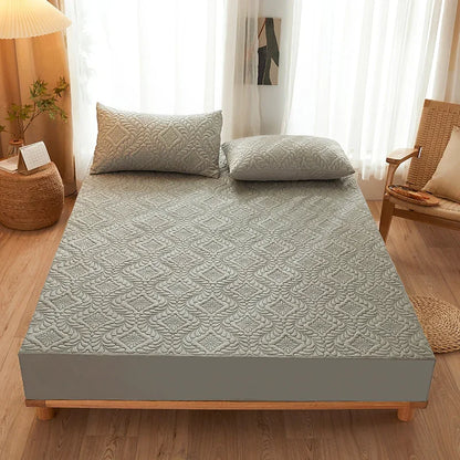 Quilted Waterproof Mattress Protector Cover Elastic Fitted Sheet Style Double Bed Protection Pad Twin Queen King 140 160x200cm