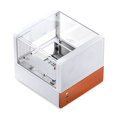 Jonsbo V12 Hyperbolic Glass PC Case MATX ITX Computer Case Seaview Room Desktop Case Mini Side Transparent Chassis 12cm Case Fan