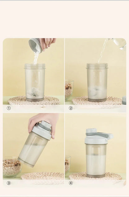 Shake Cup Sports Fitness Water Bottle Milkshake Cup Sports Plastic Water Cup Creative Plastic Drinking Cup Protein Powder Cup.