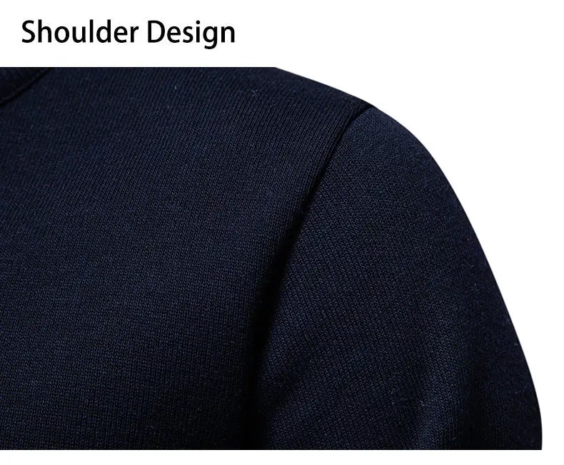 Autumn Winter Men's Half Zipper Knitted Pullovers Solid Slin Fit Casual Sweater Male Fleece Warm Stand Collar Pullover Sweaters