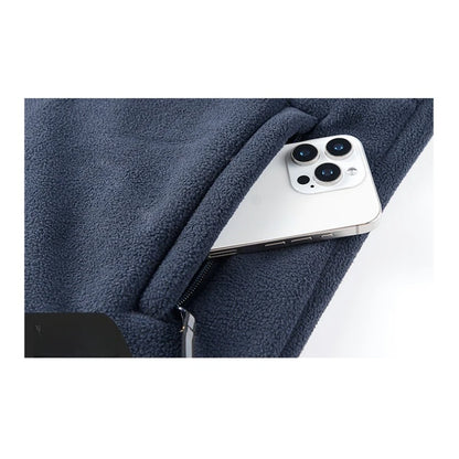 CHUJIE Men's autumn and winter fleece fashion graphenewarm hooded jacket outdoor hiking sports with thick fleece cardigan jacket