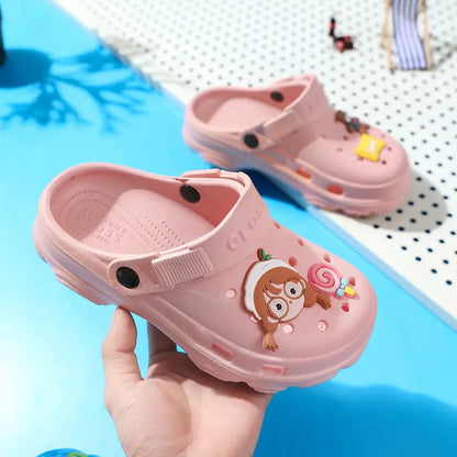 3-12y Kids Mules & Clogs Summer Boys Girls Sandals Cartoon 6 Colors Non-slip Comfortable Beach Slippers Children Garden Shoes 24