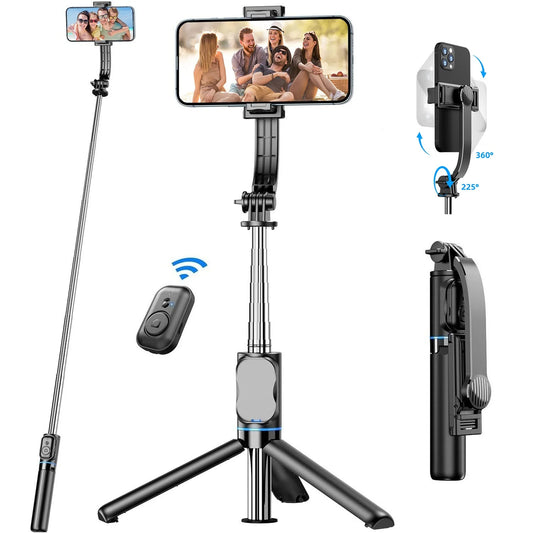 Selfie Stick for iPhone Phone 42" Extendable Selfie Stick and Tripod Stand with Bluetooth Remote for Travel Vlog Video Recording.
